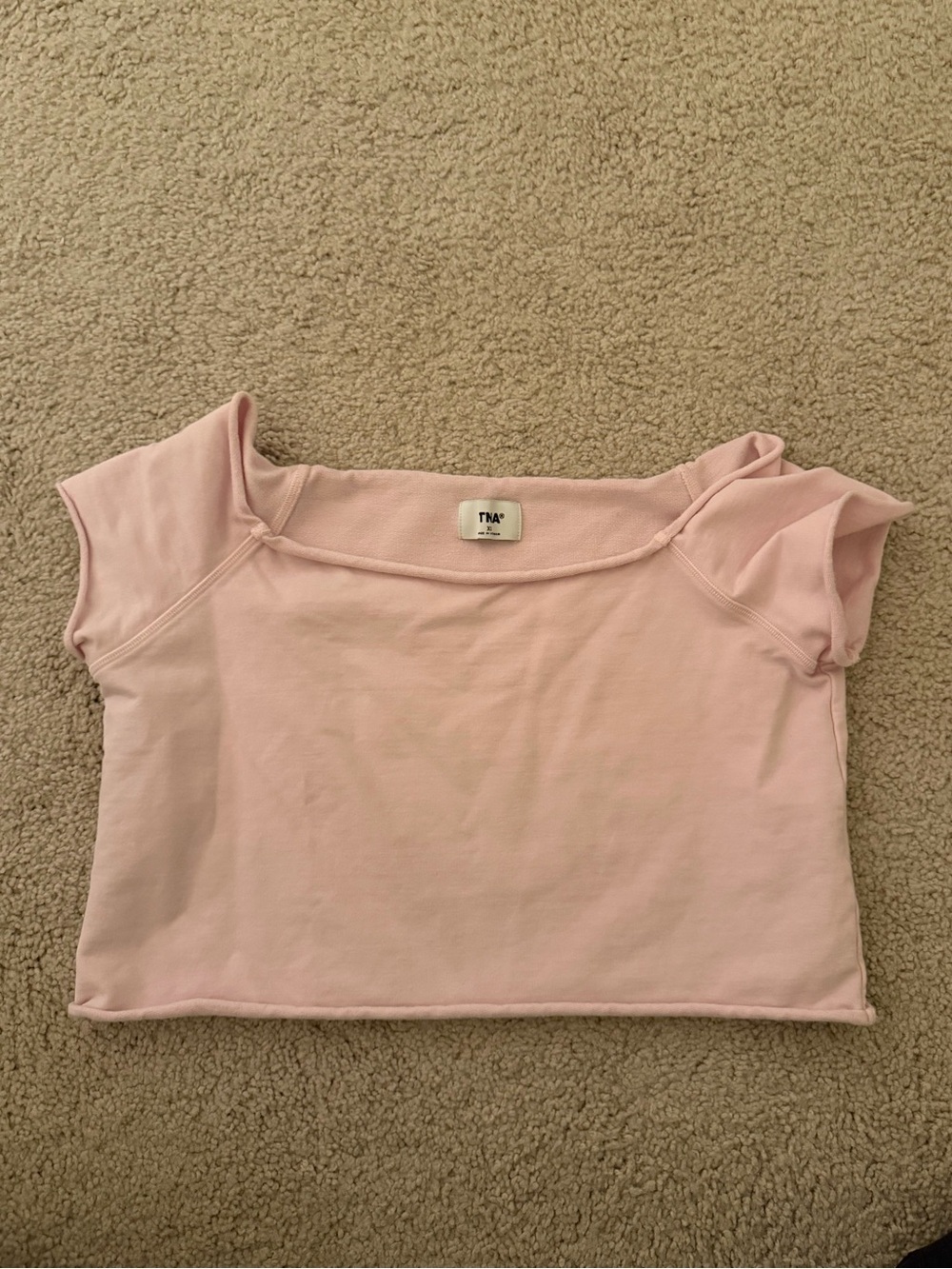 Aritzia TNA Light Pink Cropped Tee